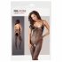 NO:XQSE - Geperforeerde, open net catsuit (zwart) - XL/XXL