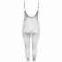 NO:XQSE - Geperforeerde, open net catsuit (zwart) - M/L