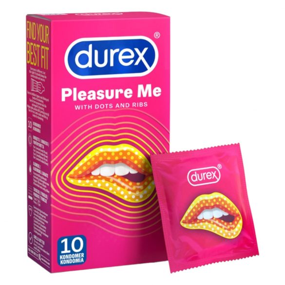 Durex Pleasure Me - geribbeld en gepebbeld condoom (10 stuks)