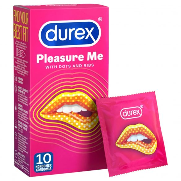 Durex Pleasure Me - geribbeld en gestippeld condoom (10 stuks)