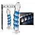 Icicles No. 5 - spiraalvormige glazen dildo (doorzichtig blauw)