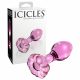 Icicles No. 48 - roze glazen anale plug met bloem