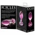 Icicles No. 48 - roze glazen anale plug met bloem