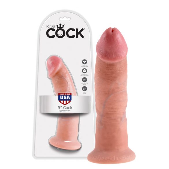 Koning Lul 9 - zuignap dildo (23cm) - natuur