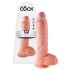 King Cock 10 grote dildo met ballen (25 cm) - huidskleurig