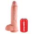 King Cock 10 grote dildo met ballen (25 cm) - huidskleurig