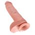 King Cock 10 grote dildo met ballen (25 cm) - huidskleurig