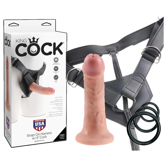 King Cock Strap-on 6 - aanbindbare dildo - natuurlijk