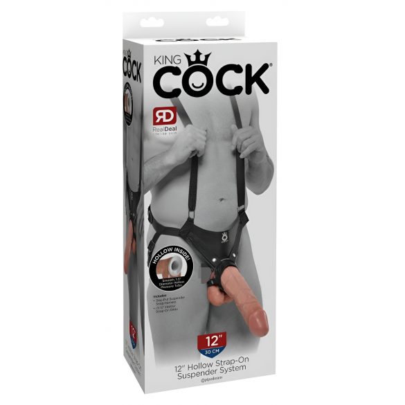 King Cock Strap-on 12 - holle strap-on dildo met gordel (30cm)