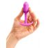 b-vibe Snug Plug 1 - anale dildo met intern gewicht (55g) - roze