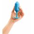 b-vibe Snug Plug 3 - dubbele anale balplug (180g) - blauw