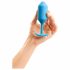 b-vibe Snug Plug 3 - dubbele anale balplug (180g) - blauw