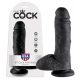 Zwarte dildo met testikels (20 cm)