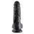 Zwarte dildo met testikels (20 cm)