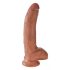 King Cock 9 met ballen dildo (23 cm) - bruin