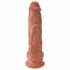 King Cock 10 harige grote dildo (25 cm) - bruin