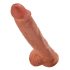 King Cock 10 harige grote dildo (25 cm) - bruin