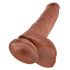 King Cock 10 harige grote dildo (25 cm) - bruin