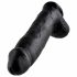 King Cock 12 met balzak grote dildo (30 cm) - zwart