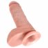 King Cock 8 met ballen dildo (20 cm) - natuurlijk