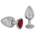 You2Toys - Diamond - 159g aluminium buttplug (zilver-rood)