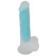 You2Toys Glow in the Dark - zuignap, lichtgevende dildo met ballen (blauw)