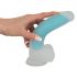 You2Toys Glow in the Dark - zuignap, lichtgevende dildo met ballen (blauw)