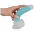 You2Toys Glow in the Dark - zuignap, lichtgevende dildo met ballen (blauw)