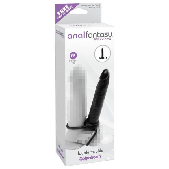 Analfantasy Double Trouble - Opzetbare anale dildo (zwart)