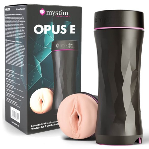 mystim Opus E Vagina - elektro kunstvagina masturbator (natuur-zwart)