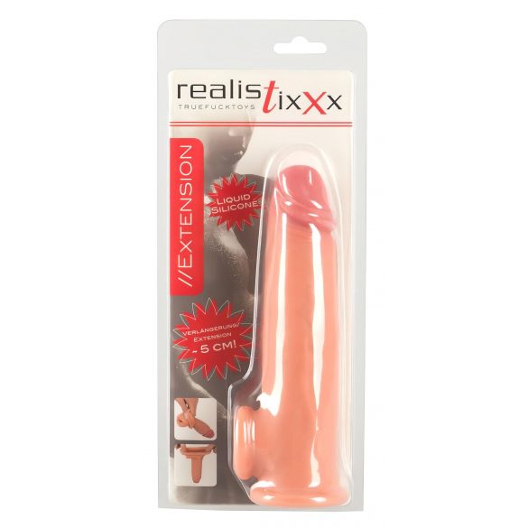 Realistixxx - peniskoker met ballenring - 19cm (natuurlijk)