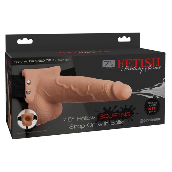 Fetish Strap-On 7,5 - holle spray dildo (naturel)