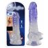 Kristalhelder Penisdildo met Ballen - 19,5 cm (transparant-paars)