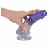 Kristalhelder Penisdildo met Ballen - 19,5 cm (transparant-paars)