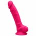 Silexd 7 - vormbare dildo met zuignap en ballen - 17,5cm (roze)