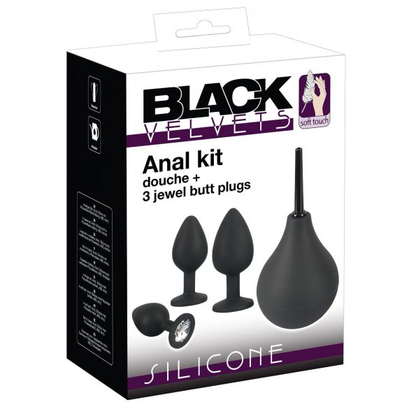 Black Velvet - anale plug set (4-delig) - zwart