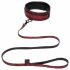 Vijftig tinten grijs - halsband en riem (zwart-rood)