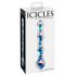 Icicles No. 08 - gegolfde, dubbelzijdige, glazen dildo (transparant-blauw)