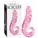 Icicles No. 24 - geribbelde glazen dildo (roze)