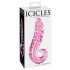 Icicles No. 24 - geribbelde glazen dildo (roze)