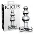 Icicles Nr. 47 - drievoudige glaskrale anale dildo (transparant)