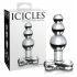 Icicles No. 47 - drievoudige parel, glazen anale dildo (transparant)