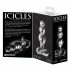 Icicles No. 47 - drievoudige parel, glazen anale dildo (transparant)