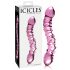 Icicles No. 55 - tweezijdige, G-spot glazen dildo (roze)