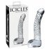 Icicles No. 61 - glazen dildo met balzak (doorzichtig)