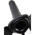 Fetish Strap-On 8 - holle vibrerende dildo (zwart)