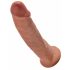 King Cock 9 - realistiese dildo met zuignap (23 cm) - donker natuur