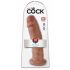 King Cock 10 - grote dildo met zuignap (25 cm) - donker natuurkleur