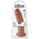 King Cock 10 - grote dildo met zuignap (25 cm) - donker natuurkleur