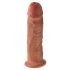 King Cock 10 - grote zuignap dildo (25cm) - donker naturel